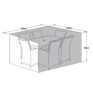 Maze Rattan Outdoor Furniture Cover for 6 Seat Rectangular Dining Set