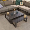 Nova Garden Furniture Alessandria Grey Aluminium Corner Sofa Set with Table & Stool