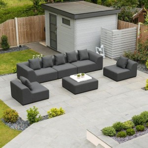 Nova Garden Furniture Buddha Dark Grey Fabric Outdoor Sofa Set