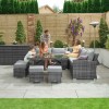 Nova Garden Furniture Cambridge Grey Weave Deluxe Corner Dining Set with Parasol Hole