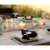 Mambo Santorini Garden Furniture Light Grey Medium 6 Seater Bar Dining Set with Fire Pit