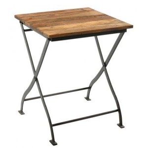 Upcycled Timber Wood Top Folding Iron Table