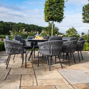 Maze Lounge Outdoor Fabric Marina Charcoal 8 Seat Oval Dining Set