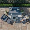 Maze Lounge Outdoor Fabric Amalfi Grey 2 Seat Sofa Set With Square Fire Pit Table