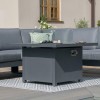 Maze Lounge Outdoor Fabric Amalfi Grey Small Corner Group Sofa Set With Fire Pit Table
