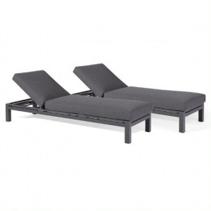 Maze Lounge Outdoor Fabric Oslo Charcoal Double Sunlounger Set