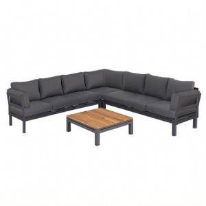 Maze Lounge Outdoor Fabric Oslo Charcoal Corner Group Sofa with Rectangular Coffee Table