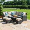 Maze Rattan Garden Furniture Deluxe Kingston Brown Corner Dining Set with Rising Table  