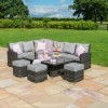 Maze Rattan Garden Deluxe Kingston Grey Corner Dining Set with Rising Table  