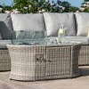 Maze Rattan Garden Furniture Oxford Small Corner Sofa Set with Fire Pit Table  
