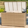 Maze Rattan Garden Furniture Winchester 3 Seat Sofa Set with Firepit Coffee Table  