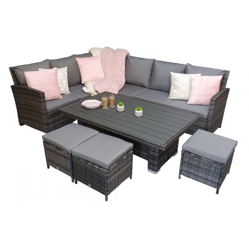 Signature Weave Garden Furniture Charlotte Corner Dining Sofa Set With Lift Table