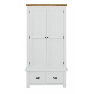 Fairford White Painted Furniture 2 Door 2 Drawer Wardrobe