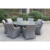 Alexander Rose Bespoke Garden Furniture Grey 8 Seat Round Fire Pit Dining Set