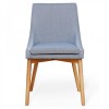 Mobel Oak Furniture Grey Fabric Dining Table Chair Pair