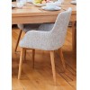 Mobel Oak Furniture Four Seater Dining Table & Light Grey Chair Set
