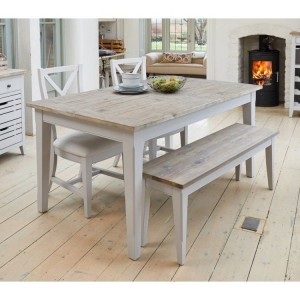 Signature Grey Furniture Extending Dining Table & Dining Bench Set