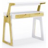 Alphason Furniture Palmer White Gloss and Oak Adjustable Sit Stand Desk