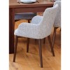 Mayan Walnut Furniture Light Grey Upholstered Pair of Armchairs