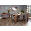 Mayan Walnut Furniture 8 Seater Dining Table & Grey Dining Chair Set