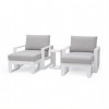 Maze Lounge Outdoor Fabric White Aluminium Frames Amalfi 5 Piece Lounge Set  
