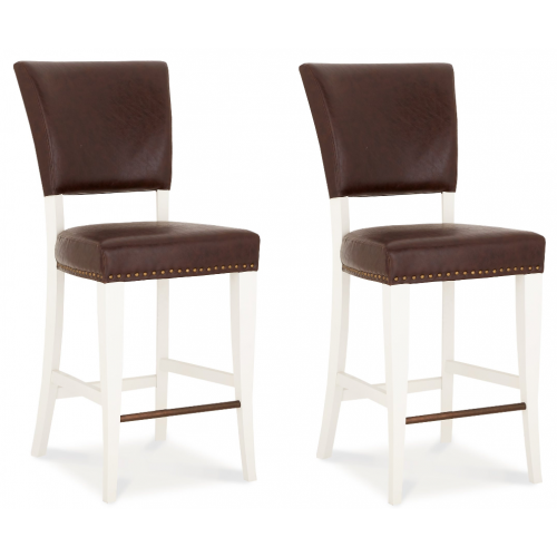 Bentley Designs Belgrave Furniture Espresso Upholstered Bar Stool x 2