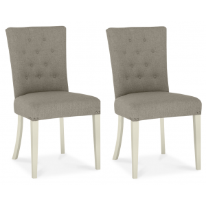 Bentley Designs Chartreuse Antique White Upholstered Chair Pair