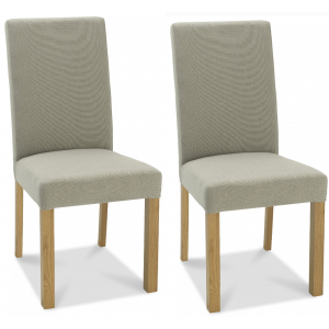 Bentley Designs Parker Silver Grey Fabric Dining Chair Pair