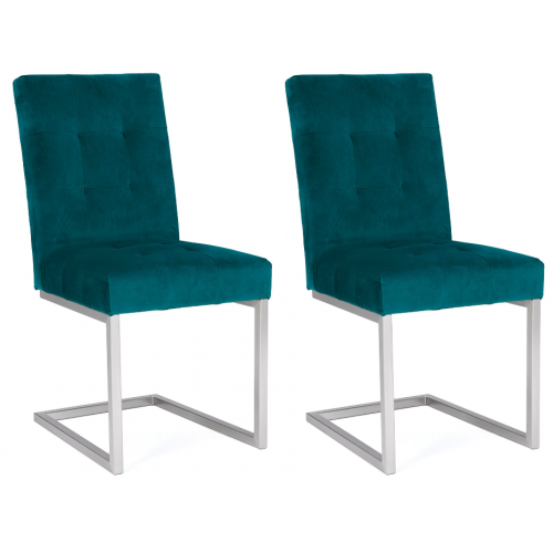 Bentley Designs Tivoli Cantilever Chair Sea Green Velvet Pair