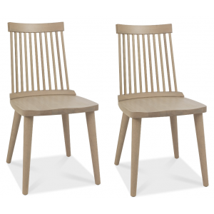 Bentley Designs Dansk Oak Ilva Spindle Scandi Oak Dining Chair (Pair)