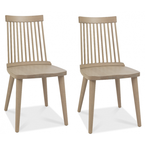 Bentley Designs Dansk Oak Ilva Spindle Scandi Oak Dining Chair (Pair)