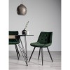 Bentley Designs Seurat Furniture Green Velvet Fabric Chairs Pair