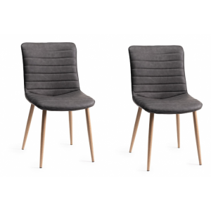 Bentley Designs Eriksen Dark Grey Faux Leather Chairs