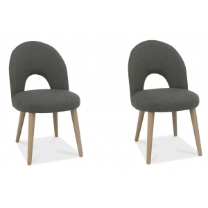 Bentley Designs Dansk Oak Cold Steel Dining Chair (Pair)  