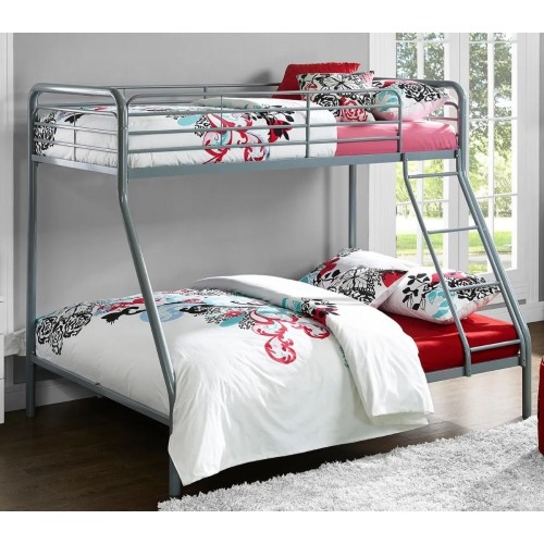 Contemporary Metal Furniture Convertible 3ft Single Over Double Bunk Bed