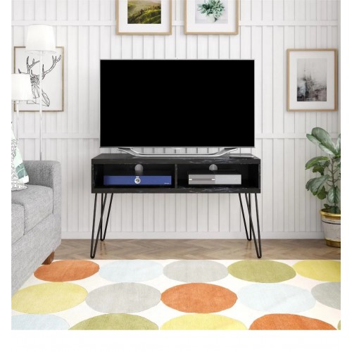 Novogratz Furniture Athena Black Marble TV Stand