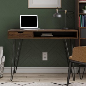 Novogratz Furniture Concord Walnut Oak Desk with Storage