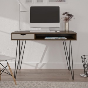 Novogratz Furniture Concord Brown Oak Desk with Storage