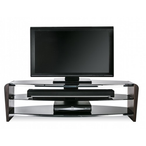Alphason Furniture Francium Walnut Glass Top TV Stand