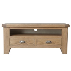 Heritage Smoked Oak Furniture TV Unit with 2 Drawers