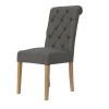 Livorno Collection Dark Grey Button Back Dining Chair with Scroll Top (Pair)