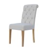 Livorno Collection Natural Button Back Dining Chair with Scroll Top (Pair)