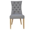 Livorno Collection Light Grey Curved Button Back Dining Chair (Pair)