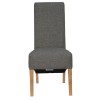 Livorno Collection Dark Grey Scroll Back Fabric Dining Chair (Pair)
