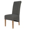 Livorno Collection Dark Grey Scroll Back Fabric Dining Chair (Pair)