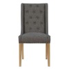 Livorno Collection Dark Grey Button Back and Studded Dining Chair (Pair)
