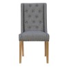 Livorno Collection Light Grey Button Back and Studded Dining Chair (Pair)