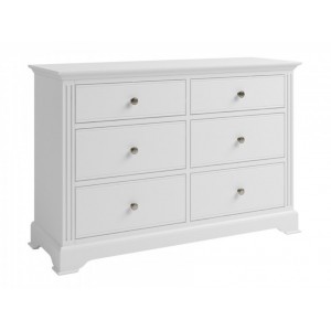 Wembley White Painted Furniture 6 Drawer Wide Chest