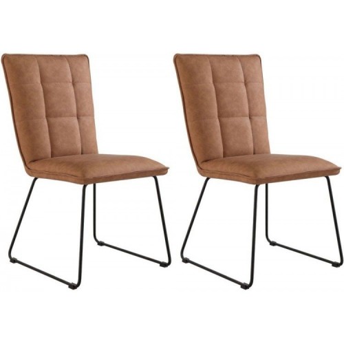 Metro Industrial Furniture Pair Of Panel Back Chair With Angled Legs