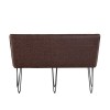 Metro Industrial Furniture Brown Leather Studded Back Bench 140cm